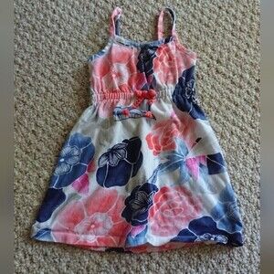 Gymboree Floral Print Sleeveless Dress in Pink White Blue 12-18M